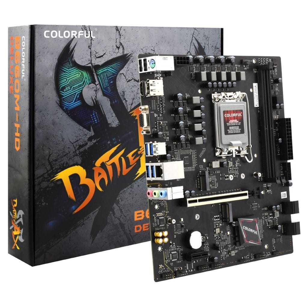 MAINBOARD-COLORFUL BATTLE-AX B660M-HD DELUXE V20 LGA 1700 M.2 SLOTX1 GAMING AUDIO
