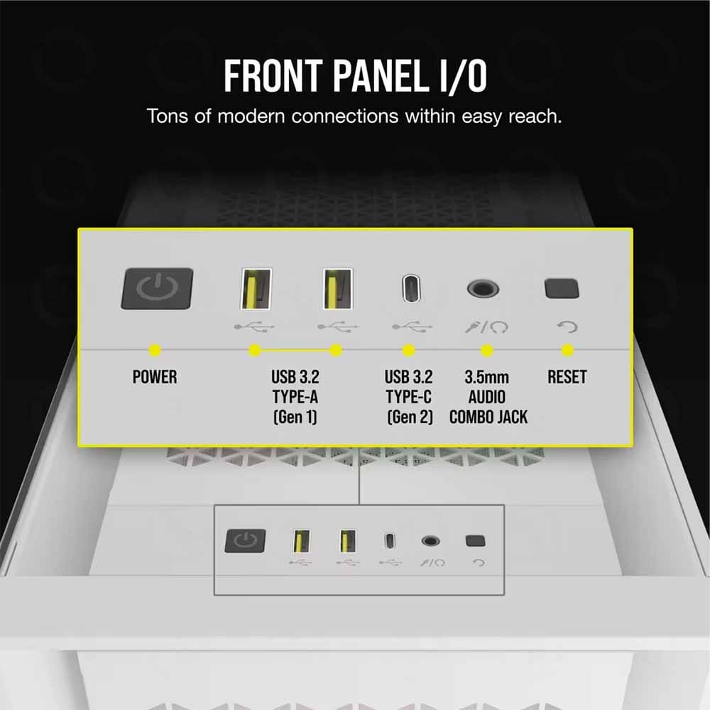 Vỏ máy tính Corsair iCUE 5000D RGB Airflow, True White (CC-9011243-WW) - Ảnh 4