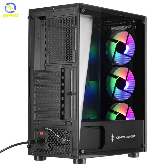 Vỏ Case KENOO ESPORT AF302 - 3F - Mầu Đen (ATX/ 3 Fan RGB) - Ảnh 2