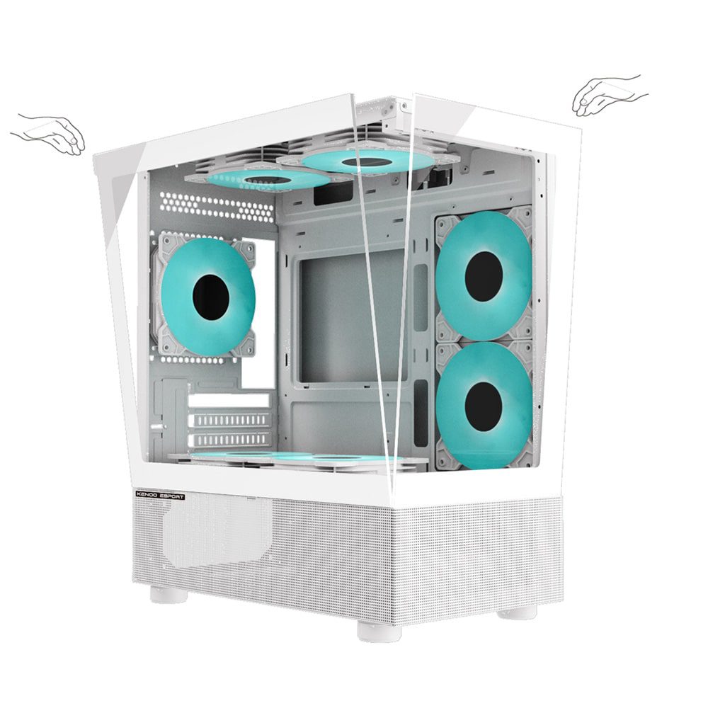 Vỏ Case KENOO ESPORT MK200 White ( Matx, Màu Trắng) - Case Bể Cá - Ảnh 5