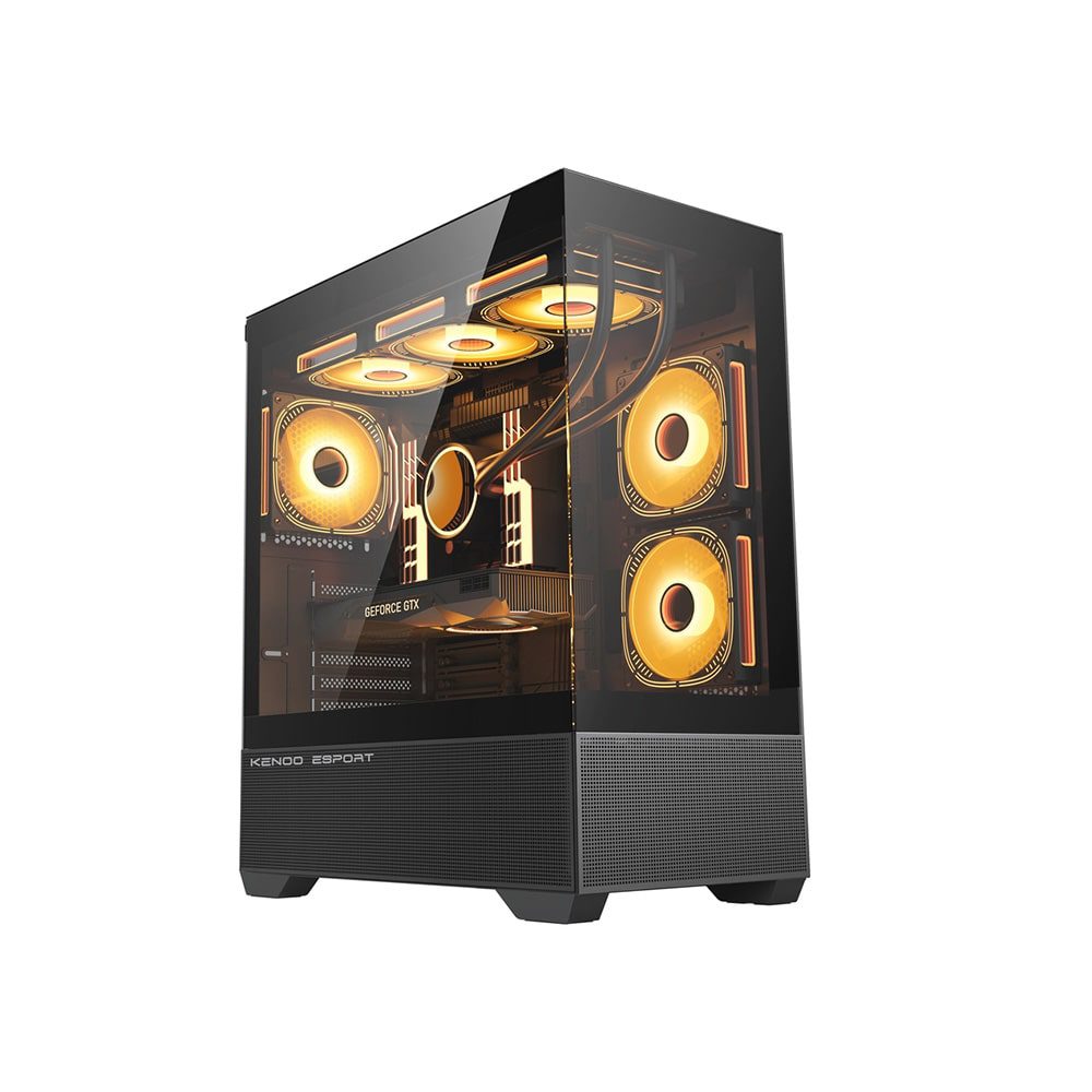 Vỏ Case KENOO ESPORT AK400 - Màu Đen (EATX, Case Bể Cá) - Ảnh 4